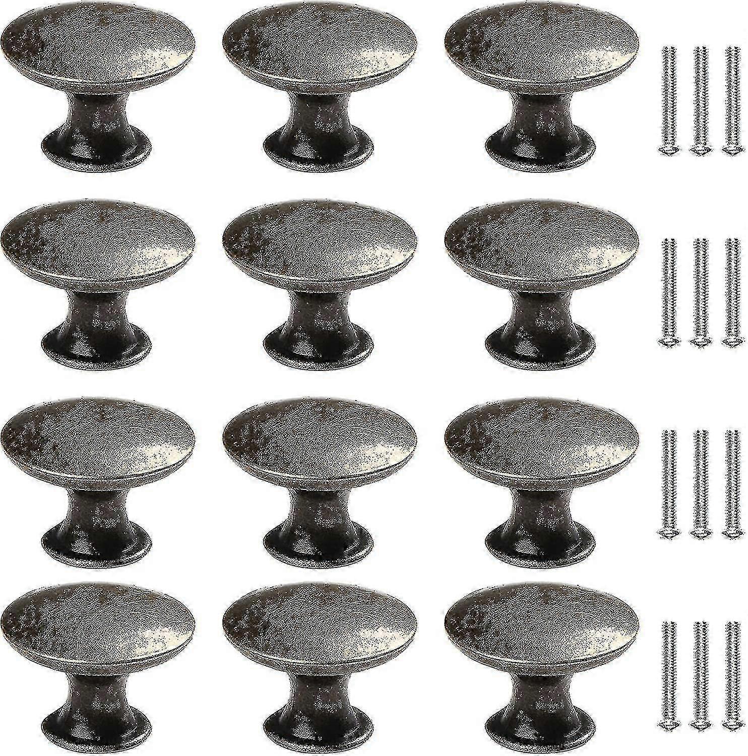 12 Pcs Round Cabinet Knobs Vintage Drawer Knobs Brass Cabinet Pulls Door Knobs For Closet Kitchen Be