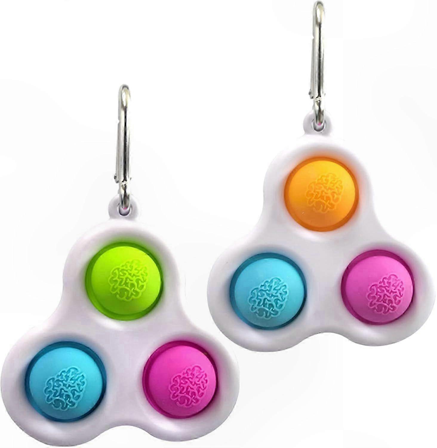 Mini Pop Fidget Toy with Keychain, Silicone Sensory Stress Relief for Kids and Adults, Portable Decompression Tool (Green Ora)