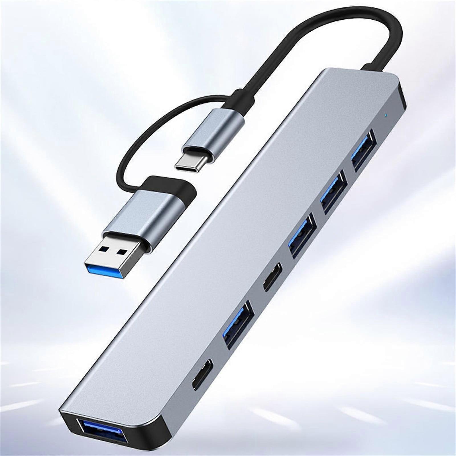 Versatile Type C Hub 7 Port USB Expansion Hub For Laptops And Tablets
