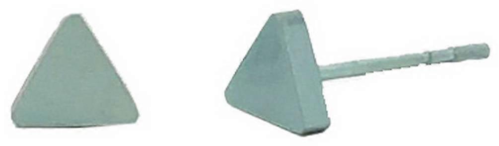Ti2 Titanium Triangle Stud Earrings - Light Green