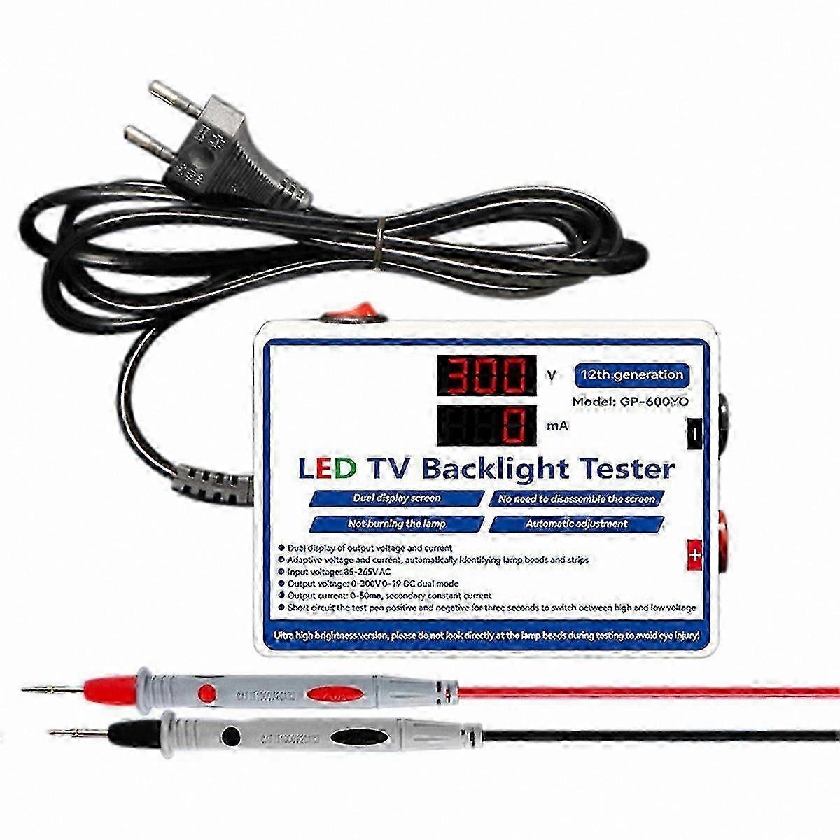 LED TV Backlight Output Tester 0-300V with EU Plug Test Tool for Lighting Diagnostics