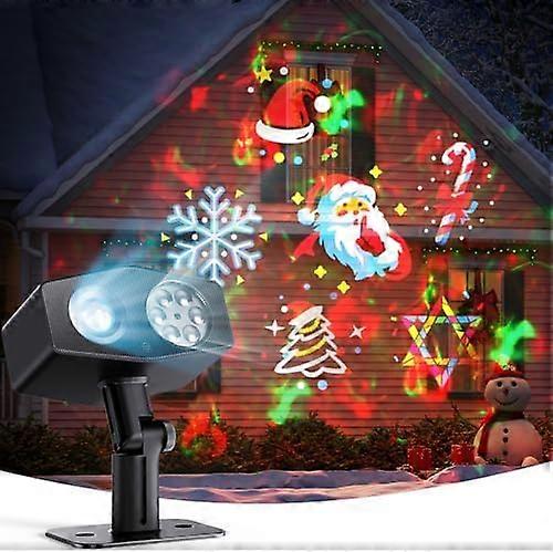 Outdoor Snowflake Projector, Smart Projector with Moving Water Ripple Projection, Waterproof Garden Lights, 58 Scene Modes and 20 Projected Pictures, 