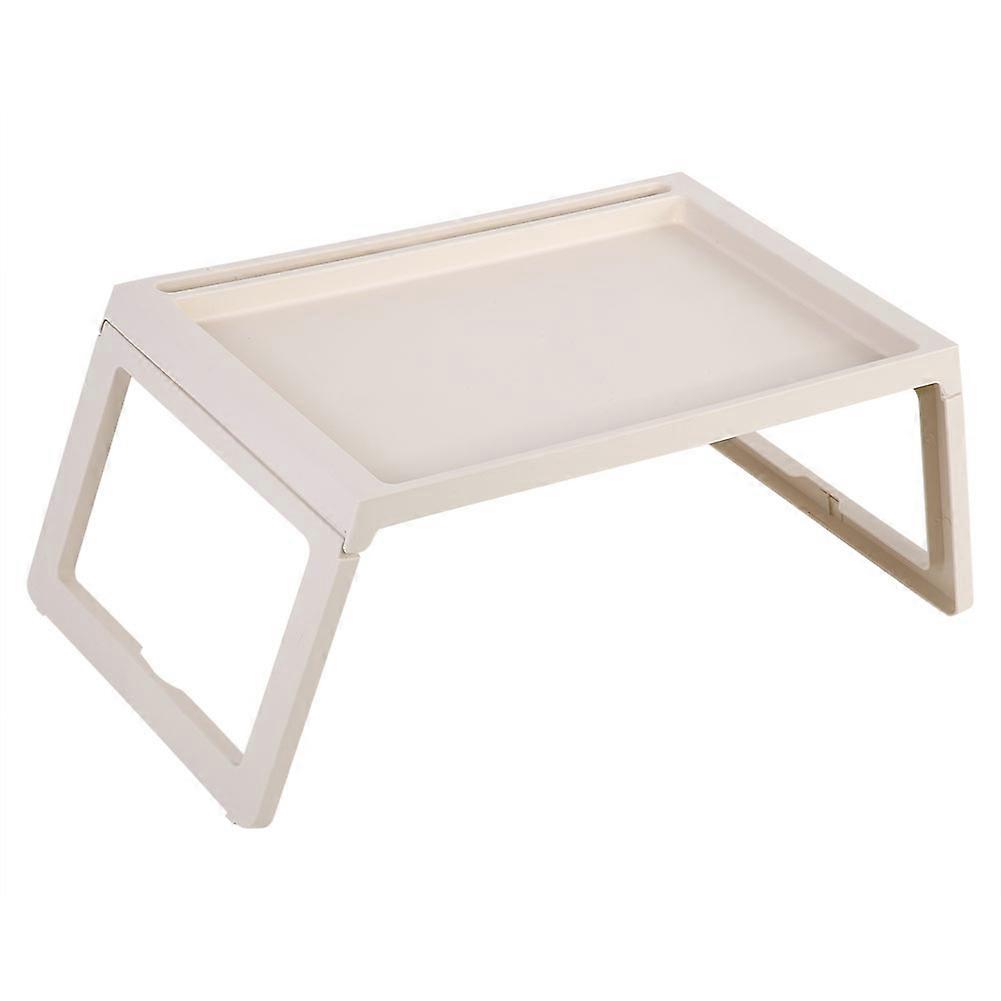 Foldable Desk Breakfast Bed Table Computer Laptop Holder Portable Serving Tray Beige