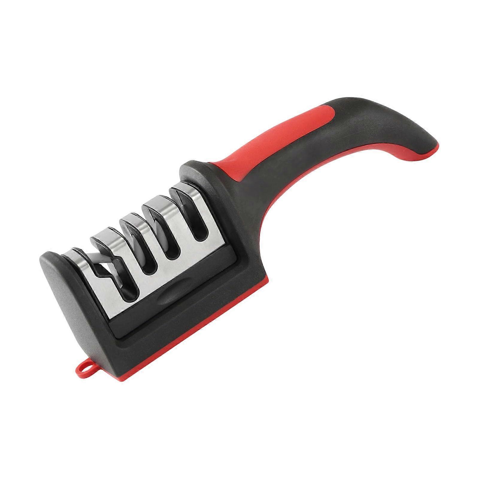 Kitchen Sharpener Ergonomic Handle Ceramic Steel Construction NonSlip Feet Efficient Cutter Sharpener