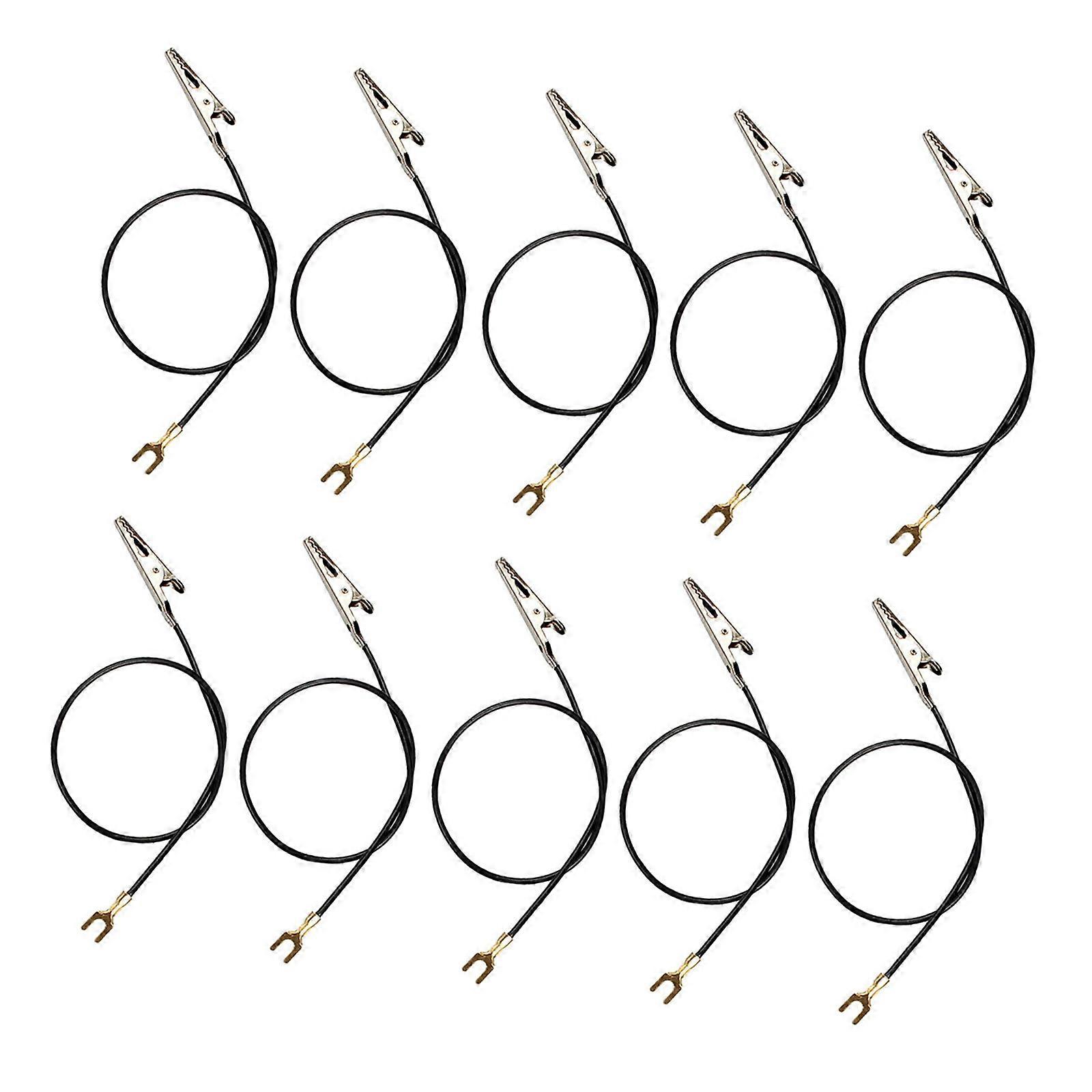 Set Of 10 Alligator Clip Leads Wires Testing Current Test Leads Wires For Physics Teaching and School Labs Project  Black