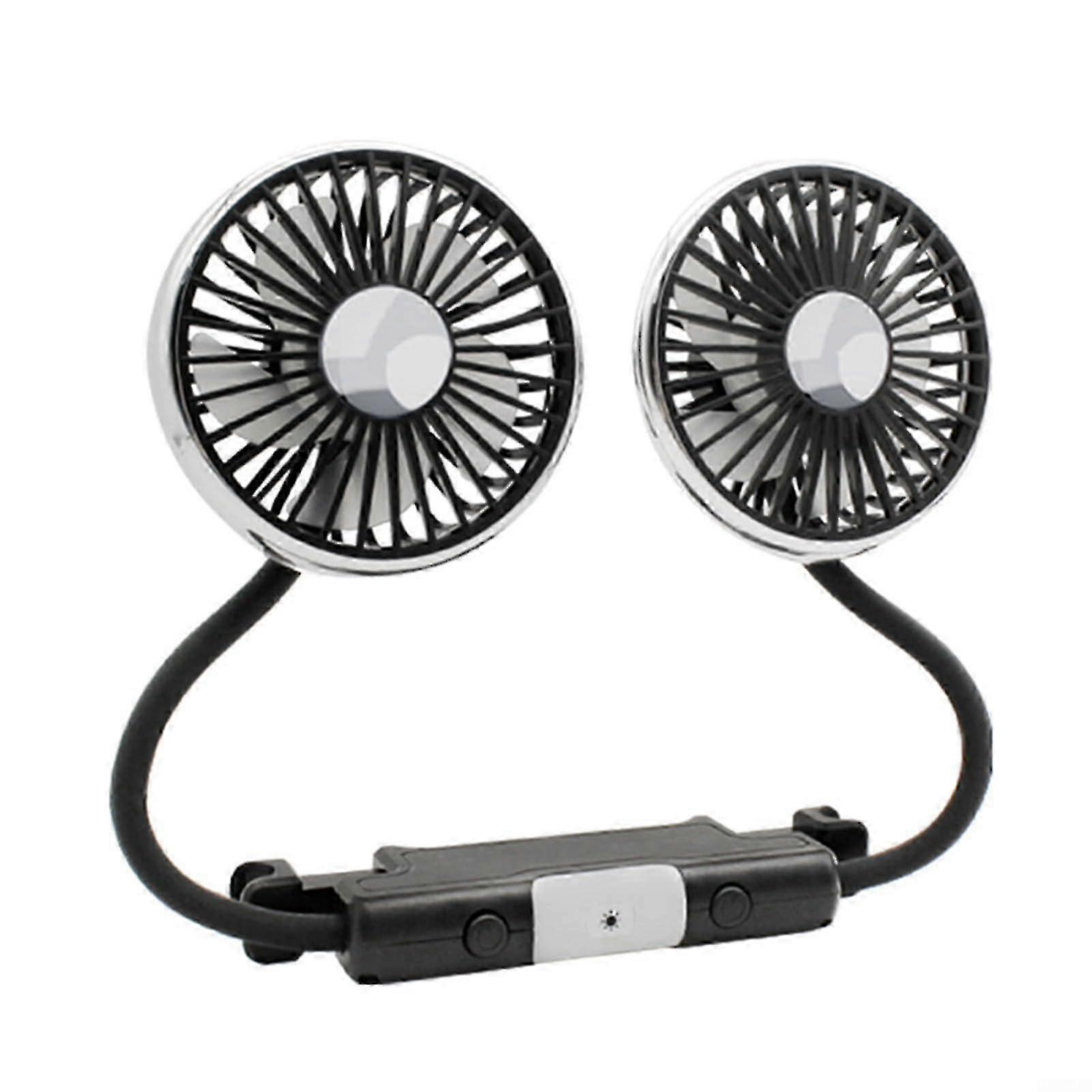 Practically mounted dualhead car fan for enhanced comfort on long drives'