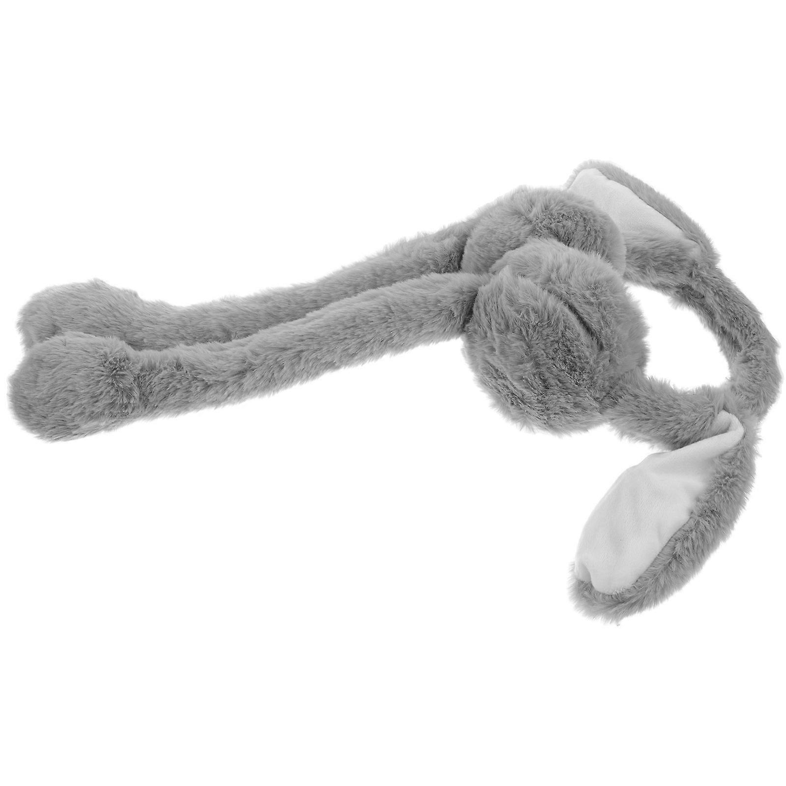 Easter Accessories Rabbit Ear Design Earmuffs for Party Use 1Pcs Grey Plush