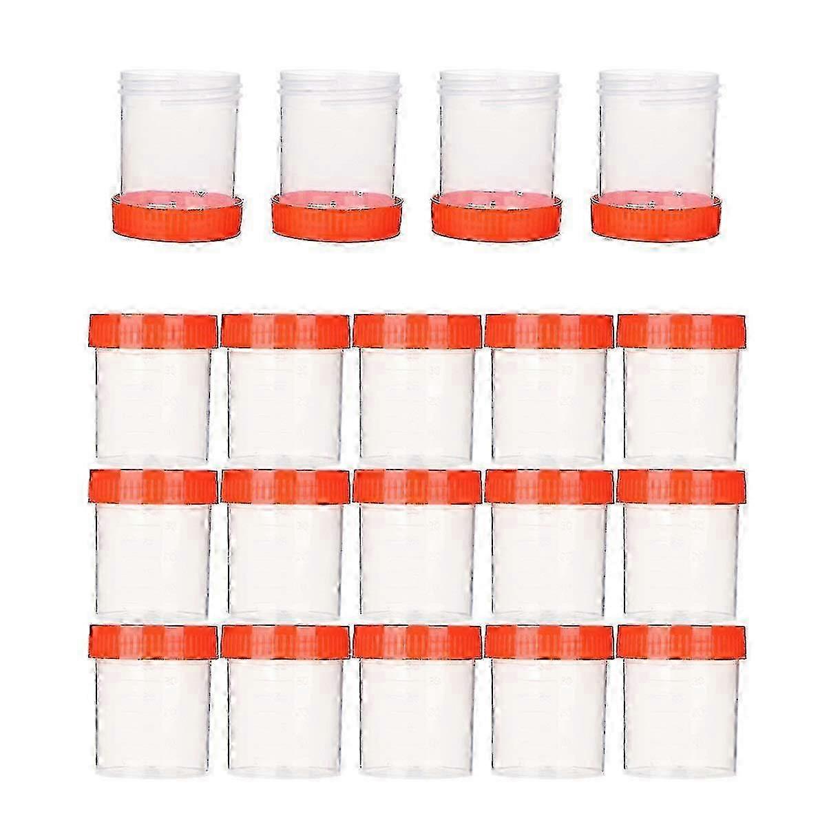 50pcs 40ml Urine Sample Cups Clear Specimen Liquid Tubes Testing Sample Liquid Container for Lab (Random Color)