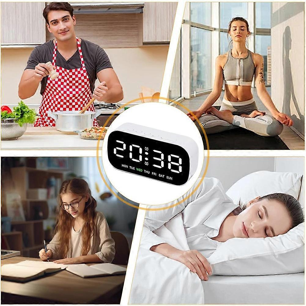 Electronic Time Clock - Portable LED Alarm, Multifunctional Table Timer Compact Bedside Display Clocks
