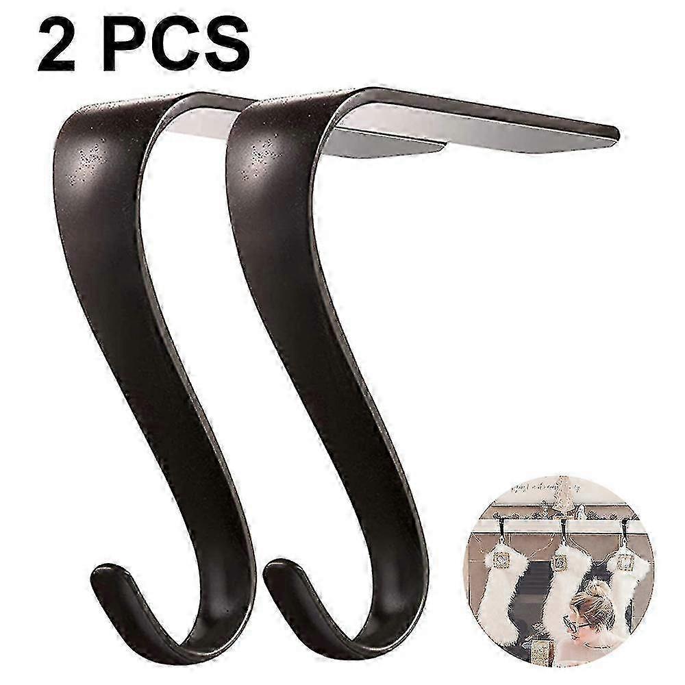 Metal Stocking Holders For Fireplace, Set Of 2 Mantle Hooks f74