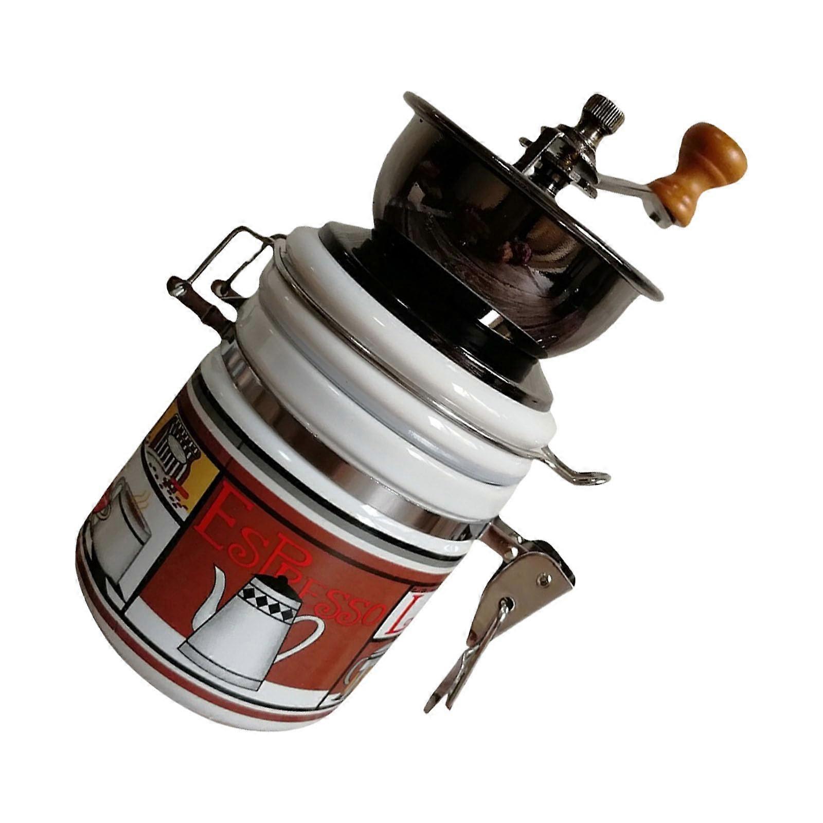 Manual Coffee Grinder with Adjustable Grind Size, Vintage Ceramic Burr for Home, Travel, Camping