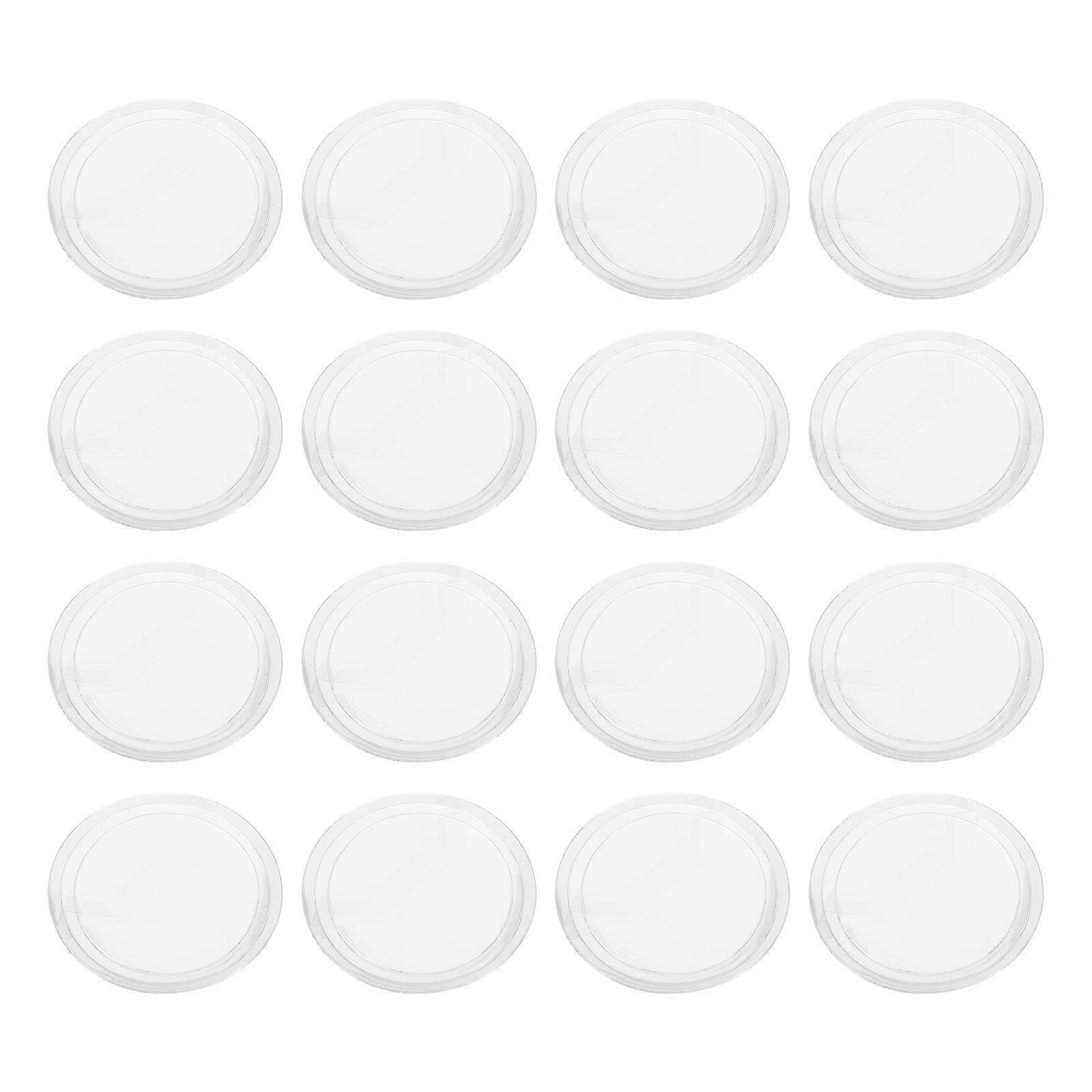 Badge Frame Round Badge Case Full Protection Badges Storage And Display Transparent 60Pcs