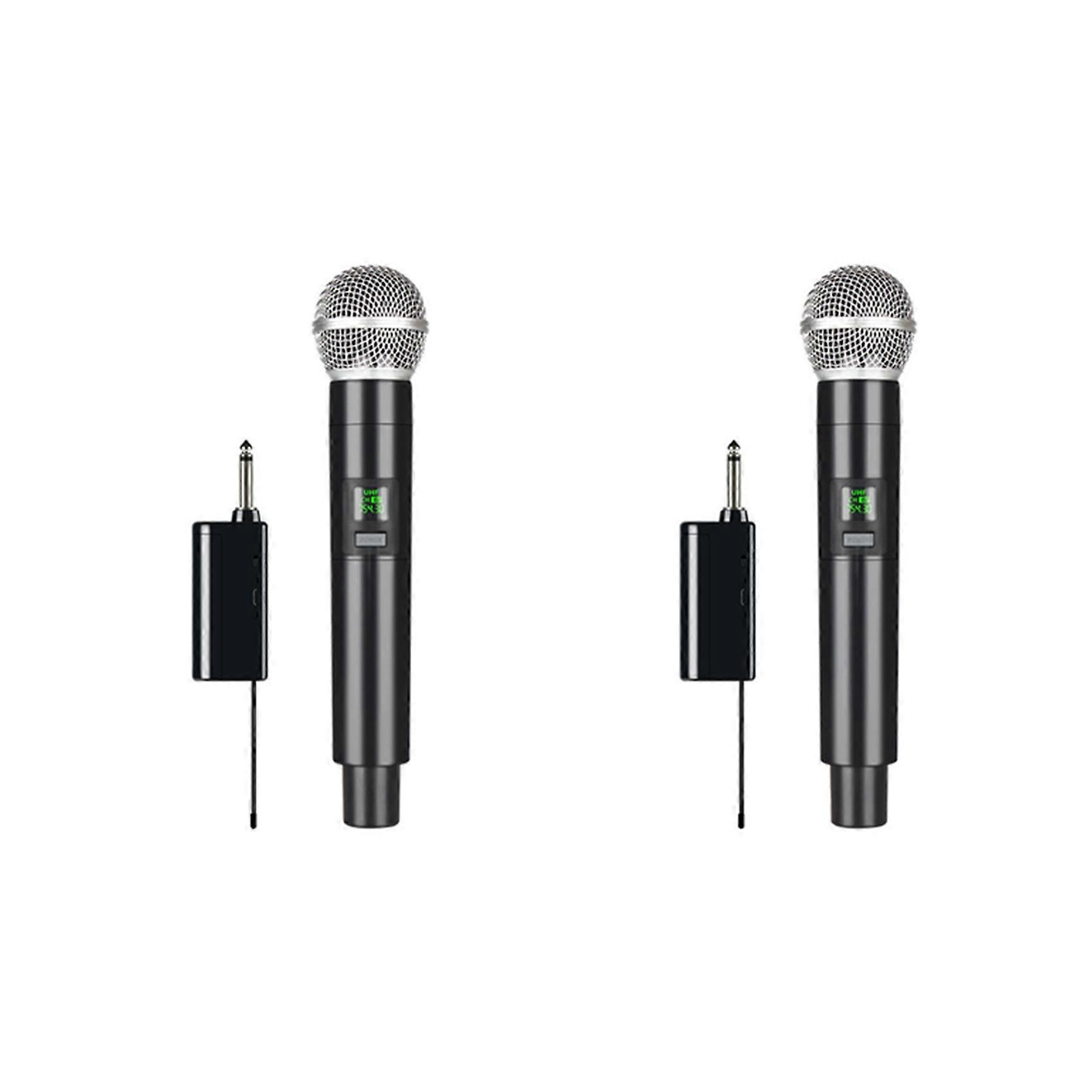 2X Wireless Microphone Professional UHF Recording Karaoke Handheld 1 Channel Lithium Battery