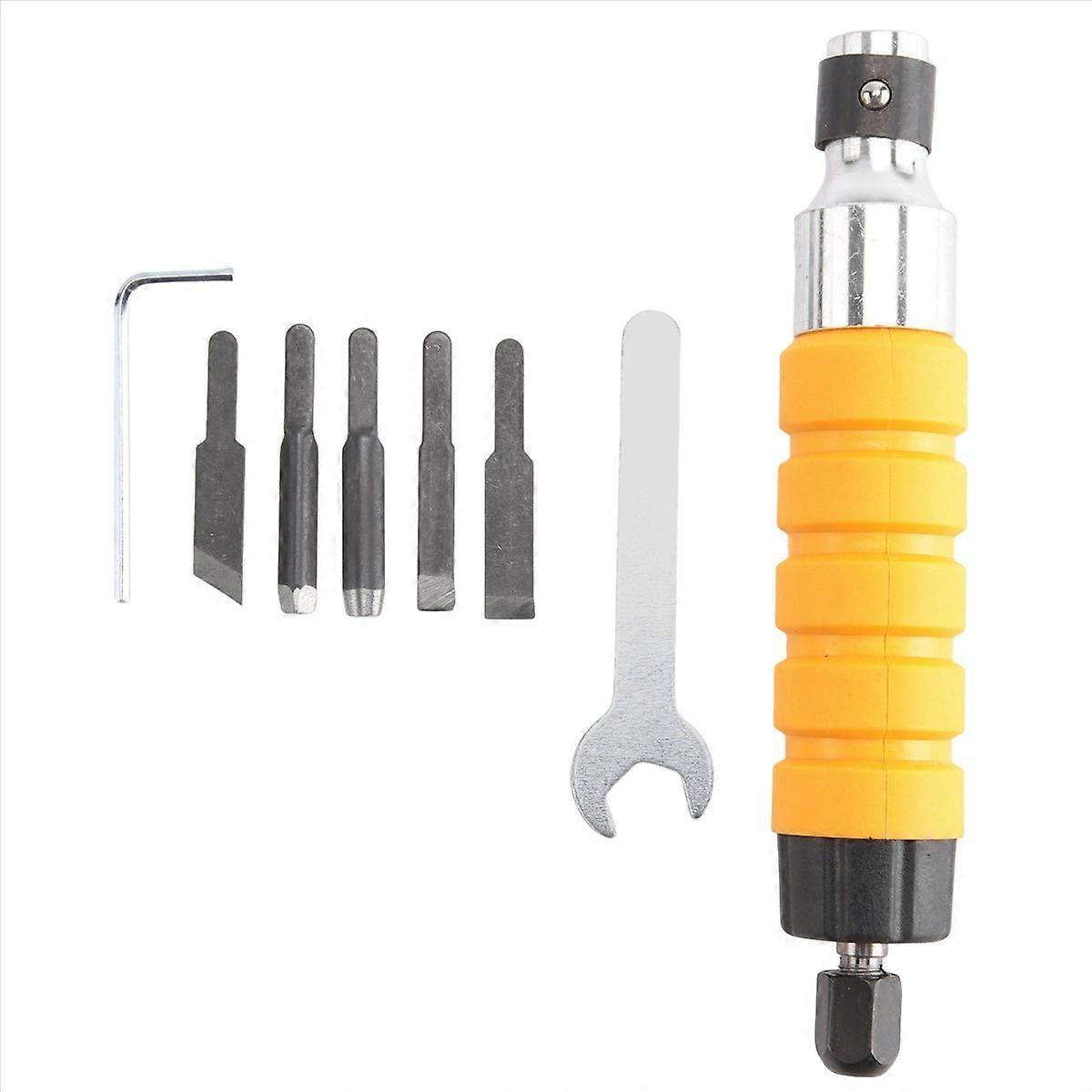 Electric Chisel + 5 Knives + Open Wrench Tools Engraving Chisel Pen