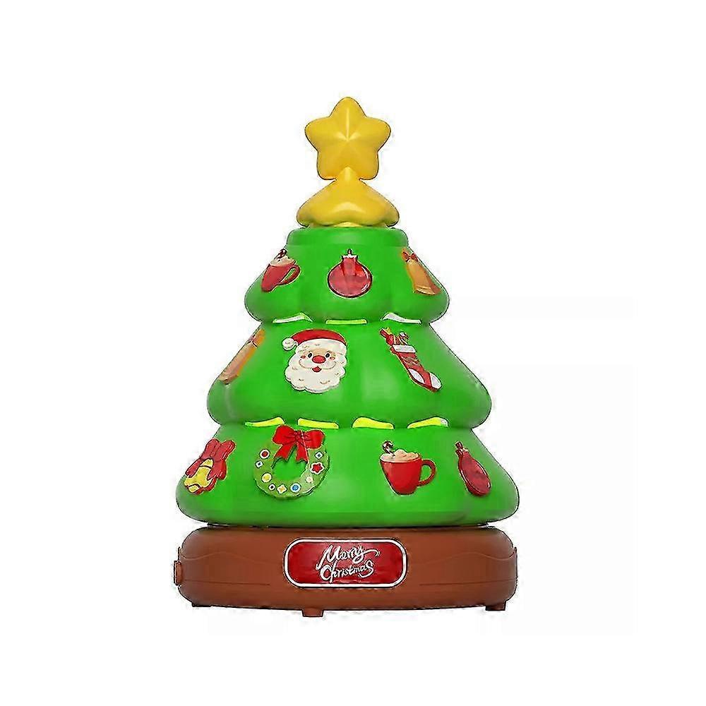 Glowing Christmas Tree Bubble Machine with Music & Lights, 360° Rotating Bubble