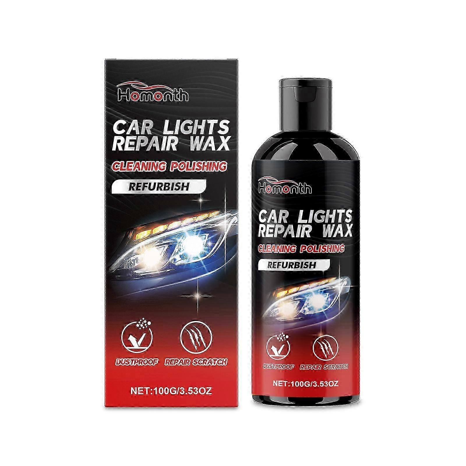 Car Headlight Restoration Cream - Remove Scratches, Yellowing & Haze | Brighten & Clarify for Safer Night Driving | Easy 2-Step Application, 100g