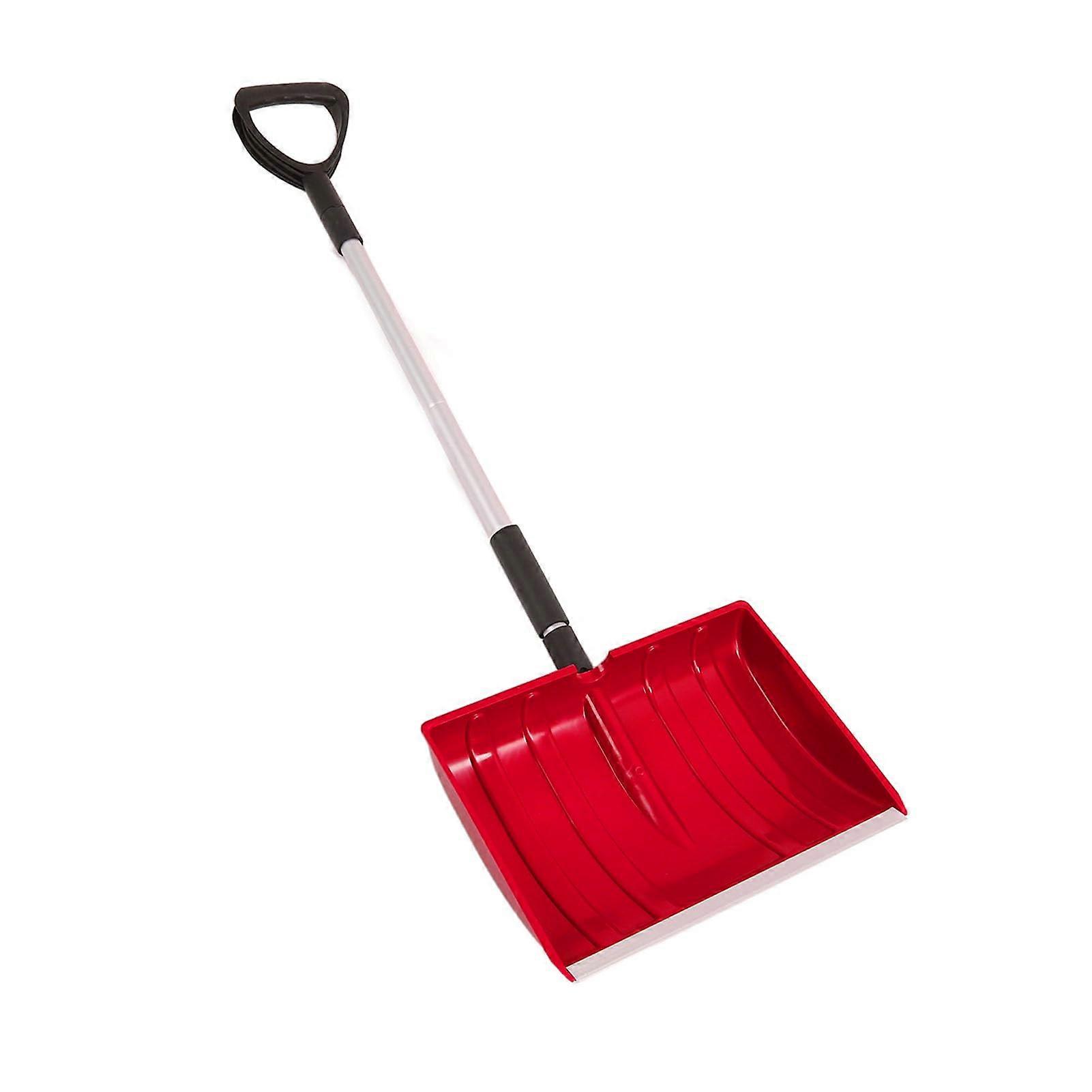 Snow Shovel with Adjustable Long Handle, Lightweight for Car, Garden, Camping and Emergency (Red)