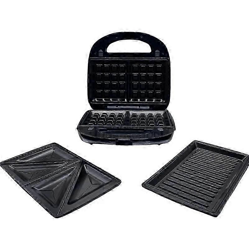 3-in-1 Waffle Machine for Eisenbach HW-1880, Sandwich Press and Grill with 1000W