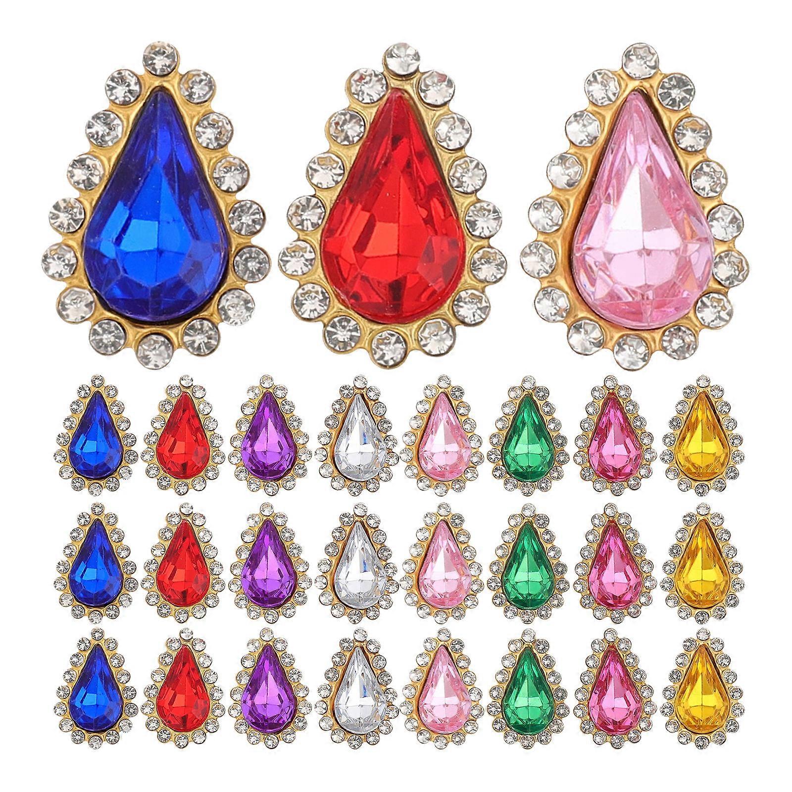 Colored Sewing Rhinestones for Craft Projects 100Pcs Teardrop Alloy Charms