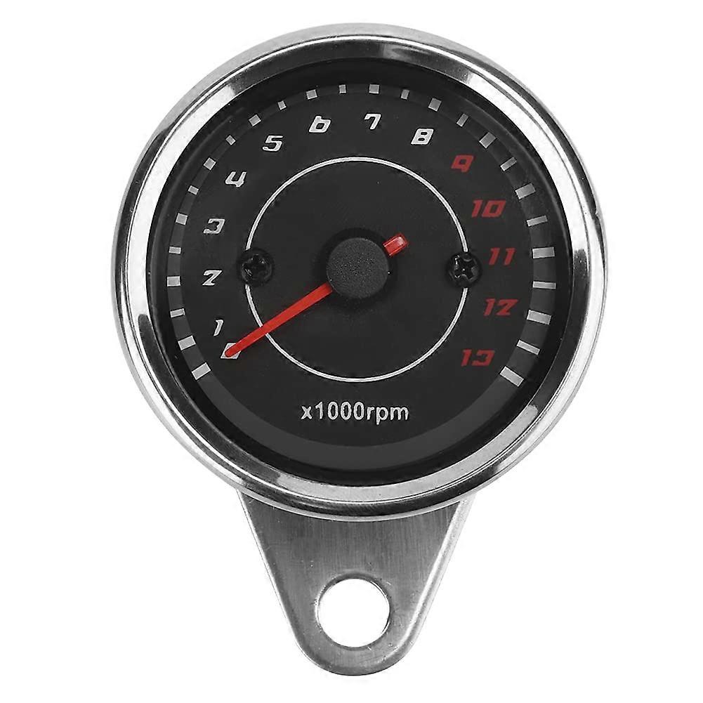 Motorcycle Tachometer Speedometer with Backlit Black Face, Durable Aluminum Housing, Easy Install