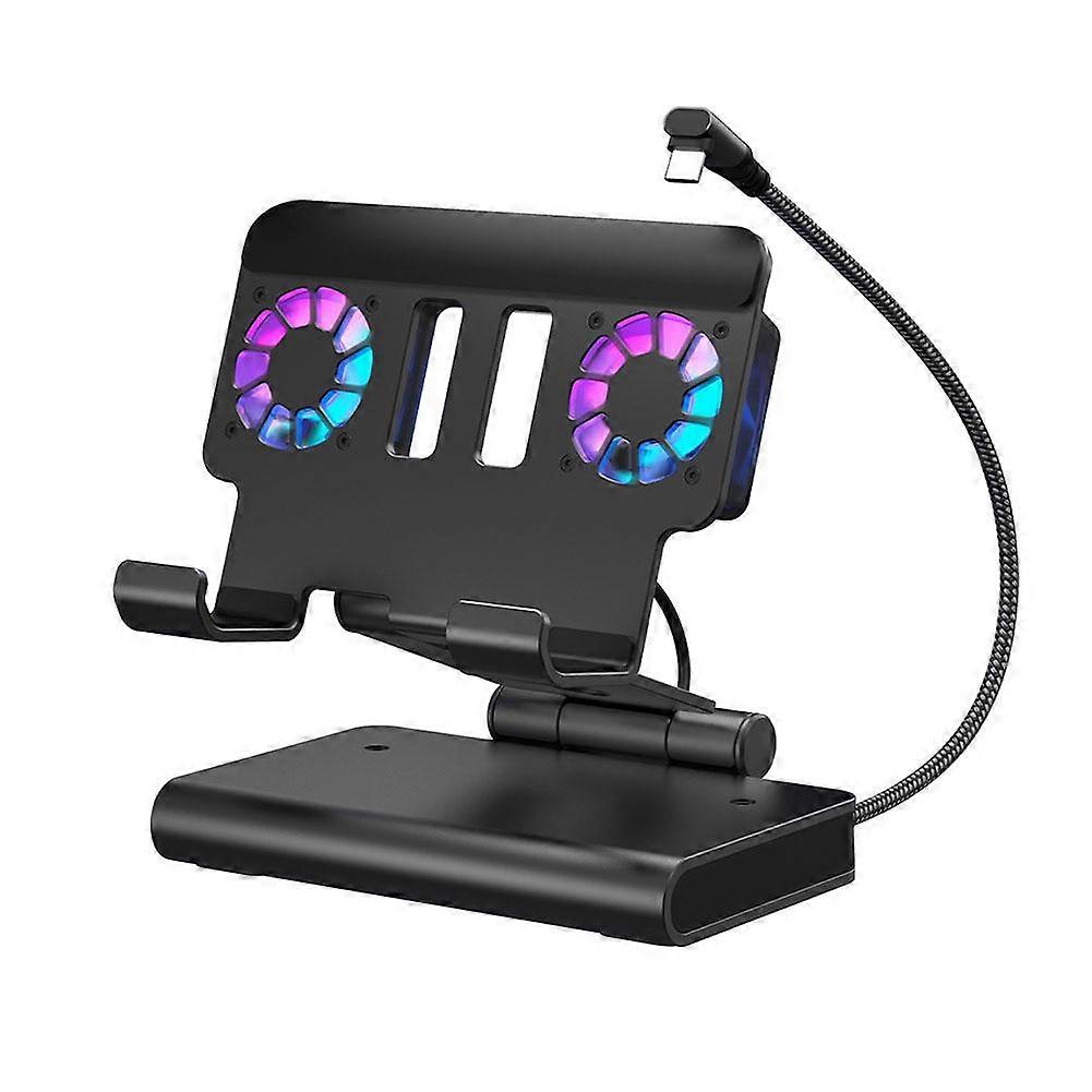 6IN1 Portable Base Docking Station for Switch 2 4K@144Hz USB-A USB-C Port PD 100W Fast Charging Dual Cooling Fan Docking Station