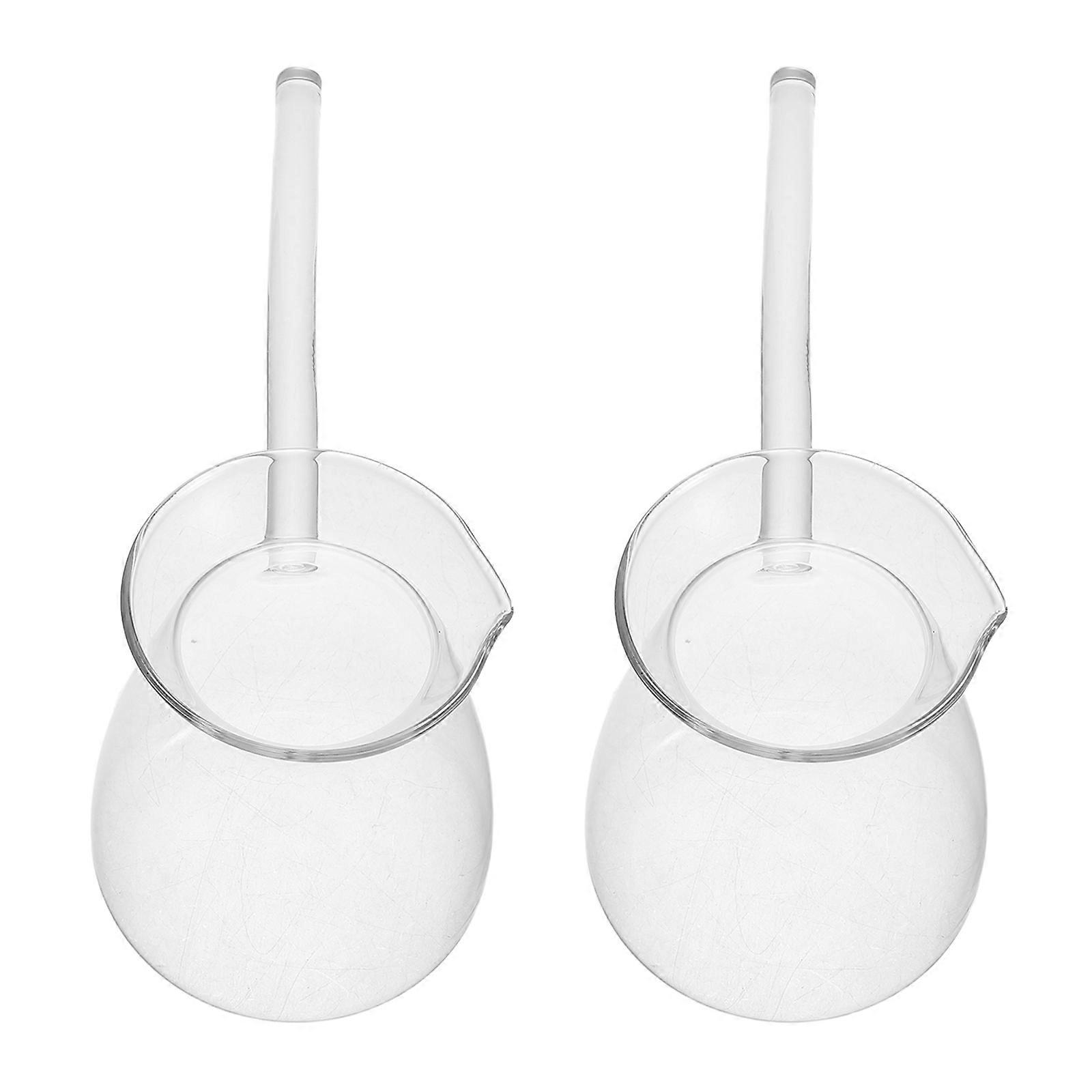 Coffee Pot Glass Kettle with Side Handle for Milk Warming 2Pcs