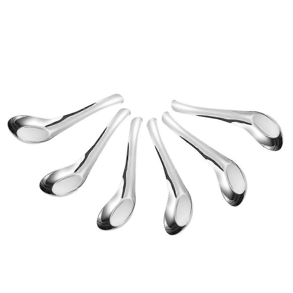 Stainless Steel Large Serving Spoon for Cooking with 6Pcs Silver Spoons