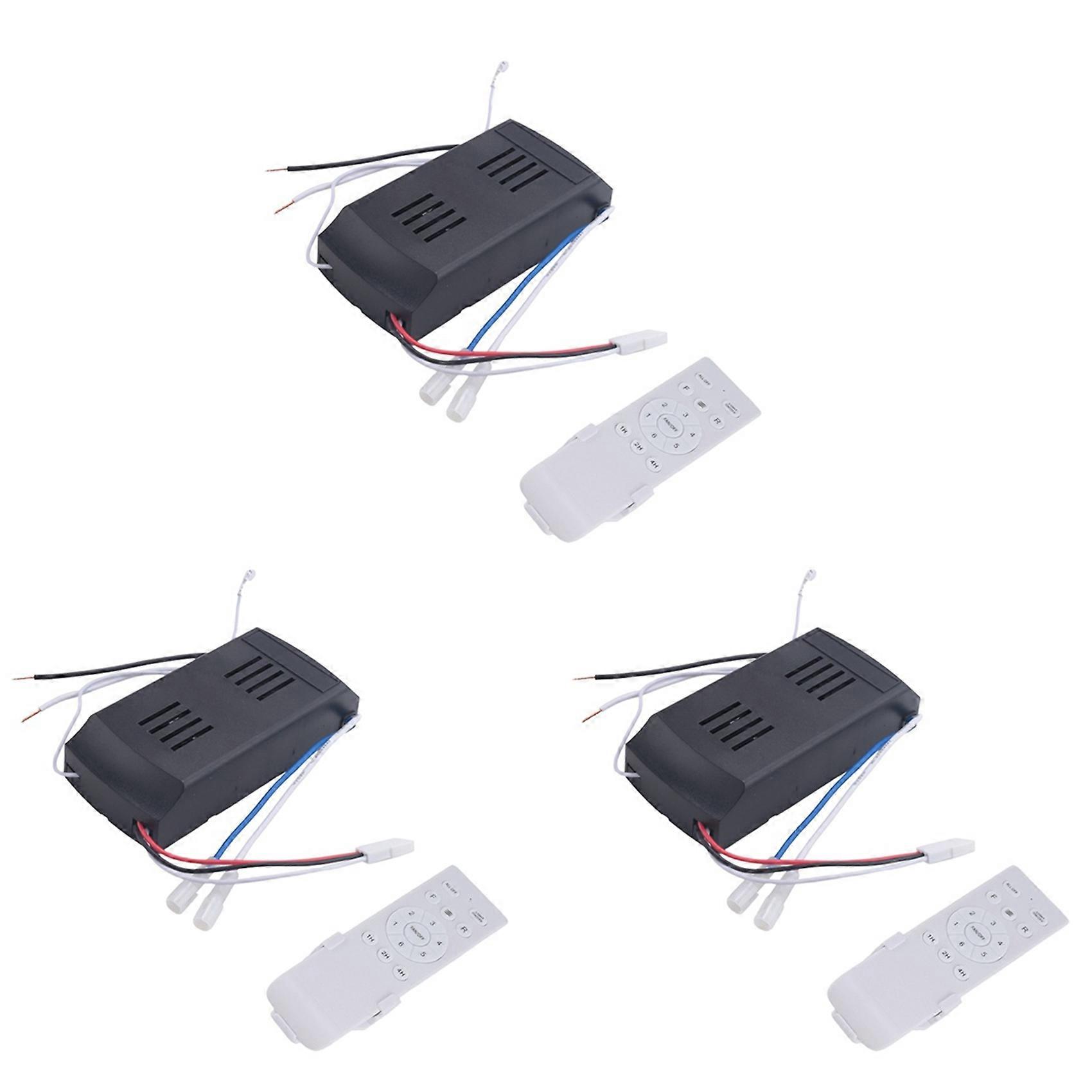 3X Universal Ceiling Fan Remote Control Kit Replacement, 50W 6-Speed & Timing, for DC Ceiling Fan Light