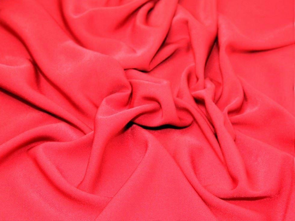 1.5m French Crepe Fabric  Red  - per metre