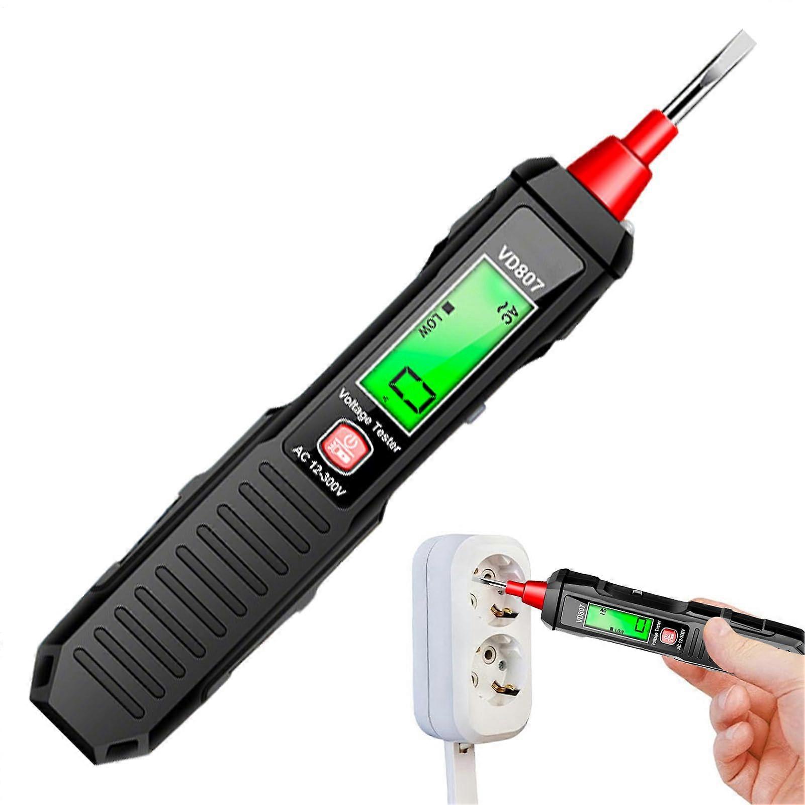 Voltage Detector Digital Display Circuit Checker, Contactless 12300V AC Voltage Detection For Fridge, Motor, Automotive