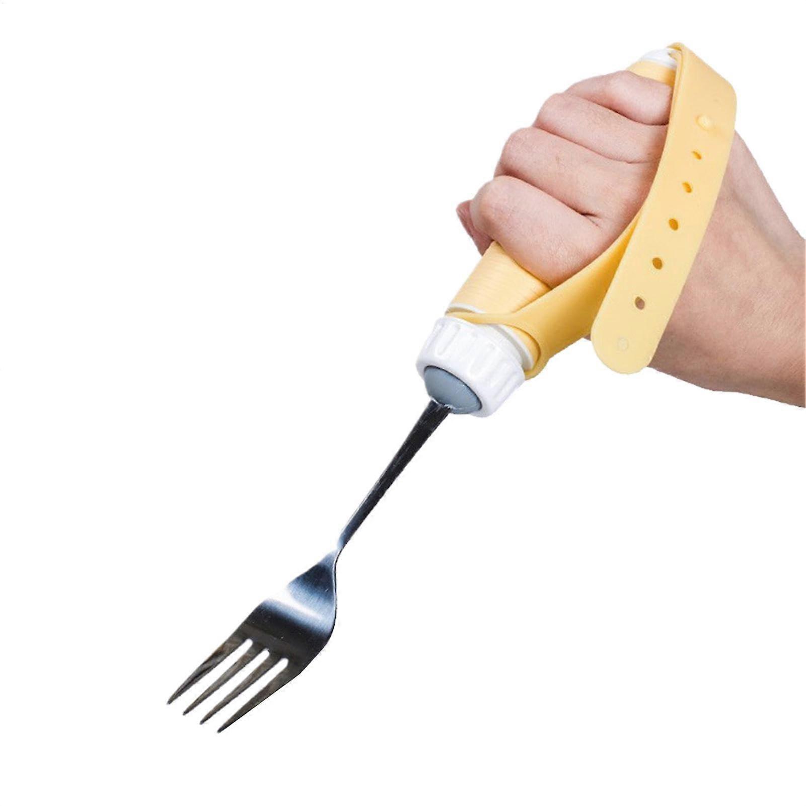 Adaptive Utensils Spoon with Ergonomic Rotating Handle for Seniors and Shaky Hands Eating Assistance