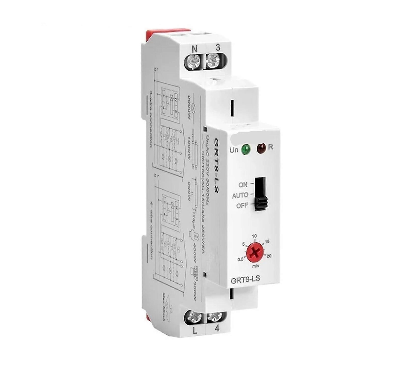 AC230V DIN Rail Staircase Lighting Timer Switch GRT8LS Energy Saving Easy Time Control
