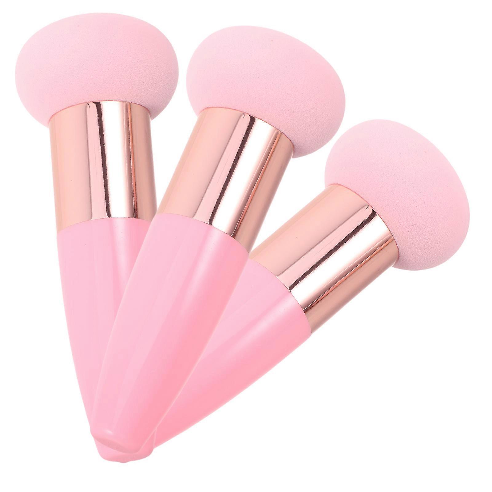 Mushroom Head Sponge Makeup Applicator for Liquid Foundation 3Pcs Pink