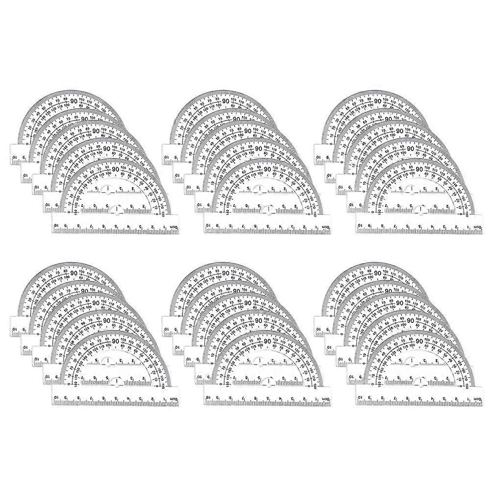 Transparent Plastic Protractor 30Pcs For School Use With Simple Design Ideal For Geometry Projects