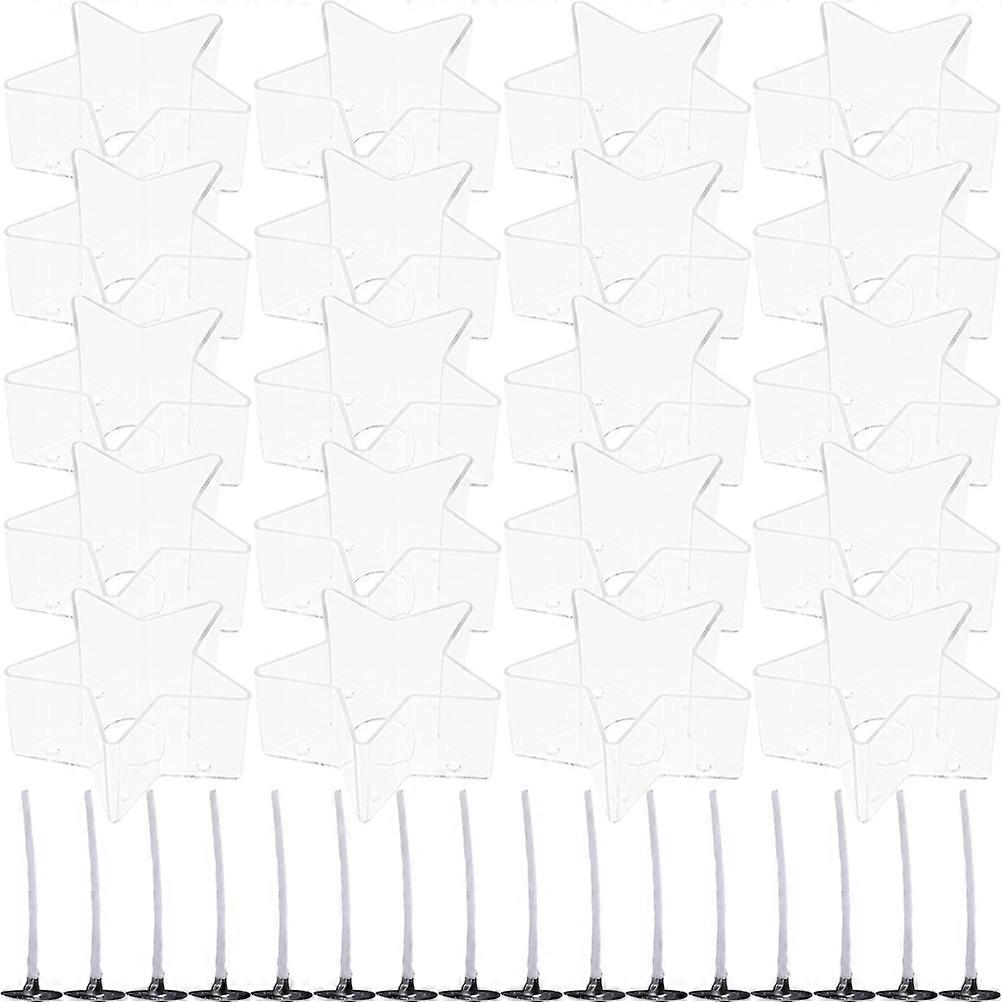 Transparent Plastic for Candle Making with Wicks 1Set Star Shaped