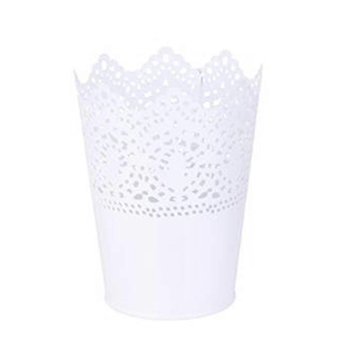 Flower Pot Desk Tidy Holder for Organizing Small Objects White