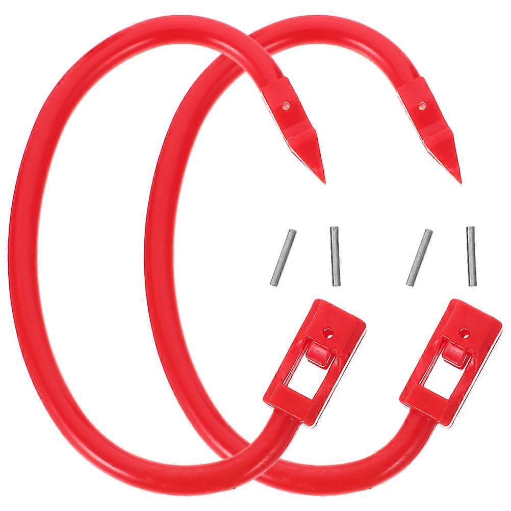 Red Plastic Cow Nose Ring for Farm Use Livestock Control 2Pcs Set