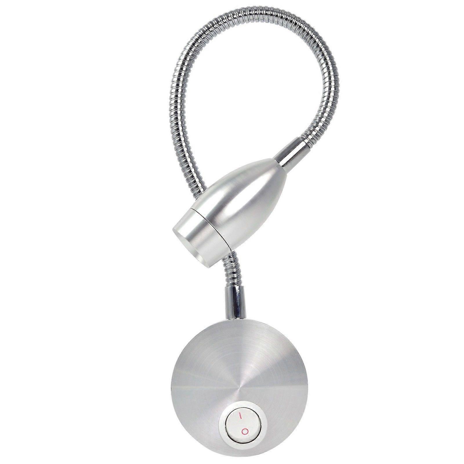 Flexible Arm LED Wall Light Rotating LED Bedside Lamp Silver