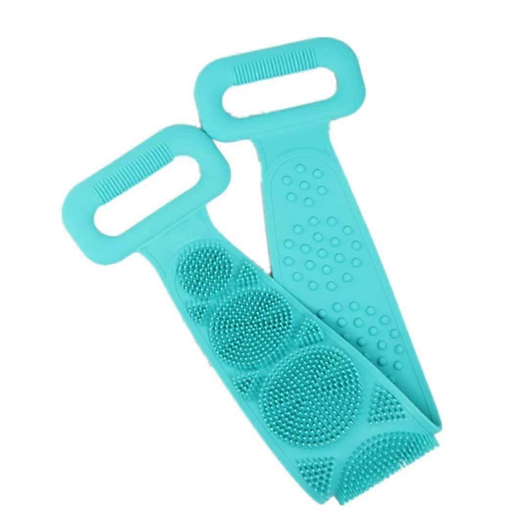 Silicone Bath Body Scrubber DoubleSided Exfoliating Back Brush 70cm Long Handle for Shower