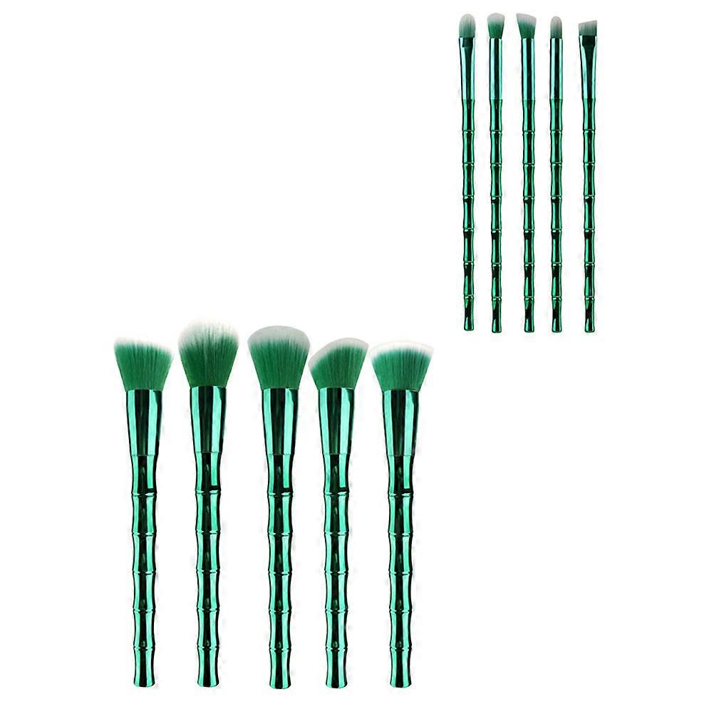 Bamboo Makeup Brush 10Pcs Multifunctional Cosmetic Brush Kit for Makeup Use