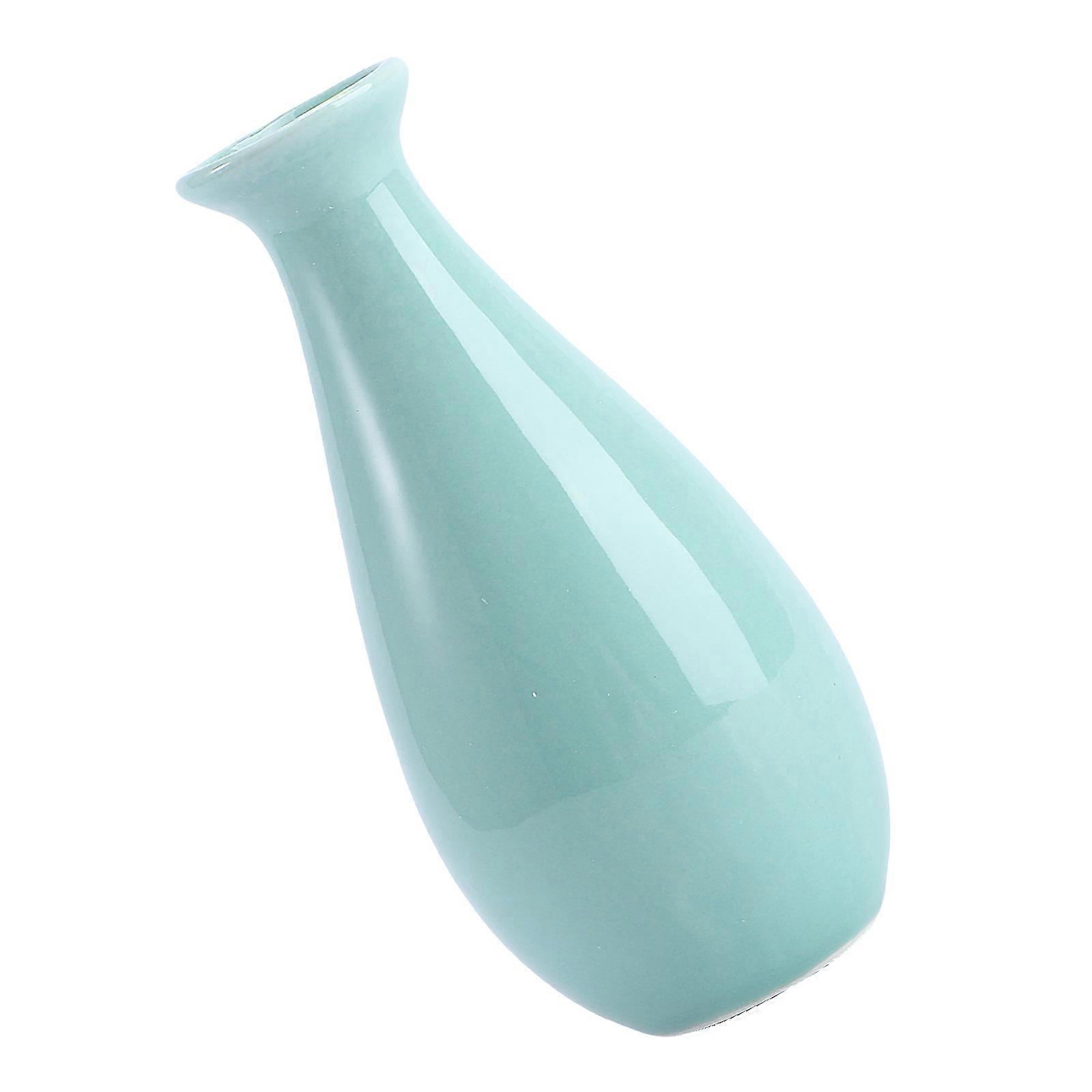 Blue Ceramic Vase for Decor Small Vase for Office Home Use
