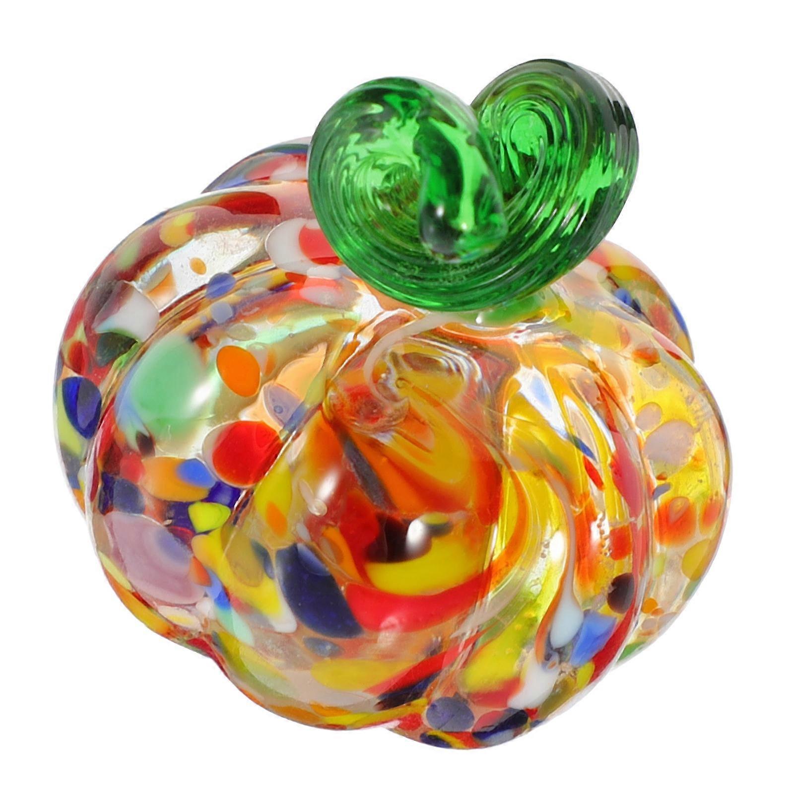 Glass Pumpkin Ornament for Decoration Multi Color Table Decor