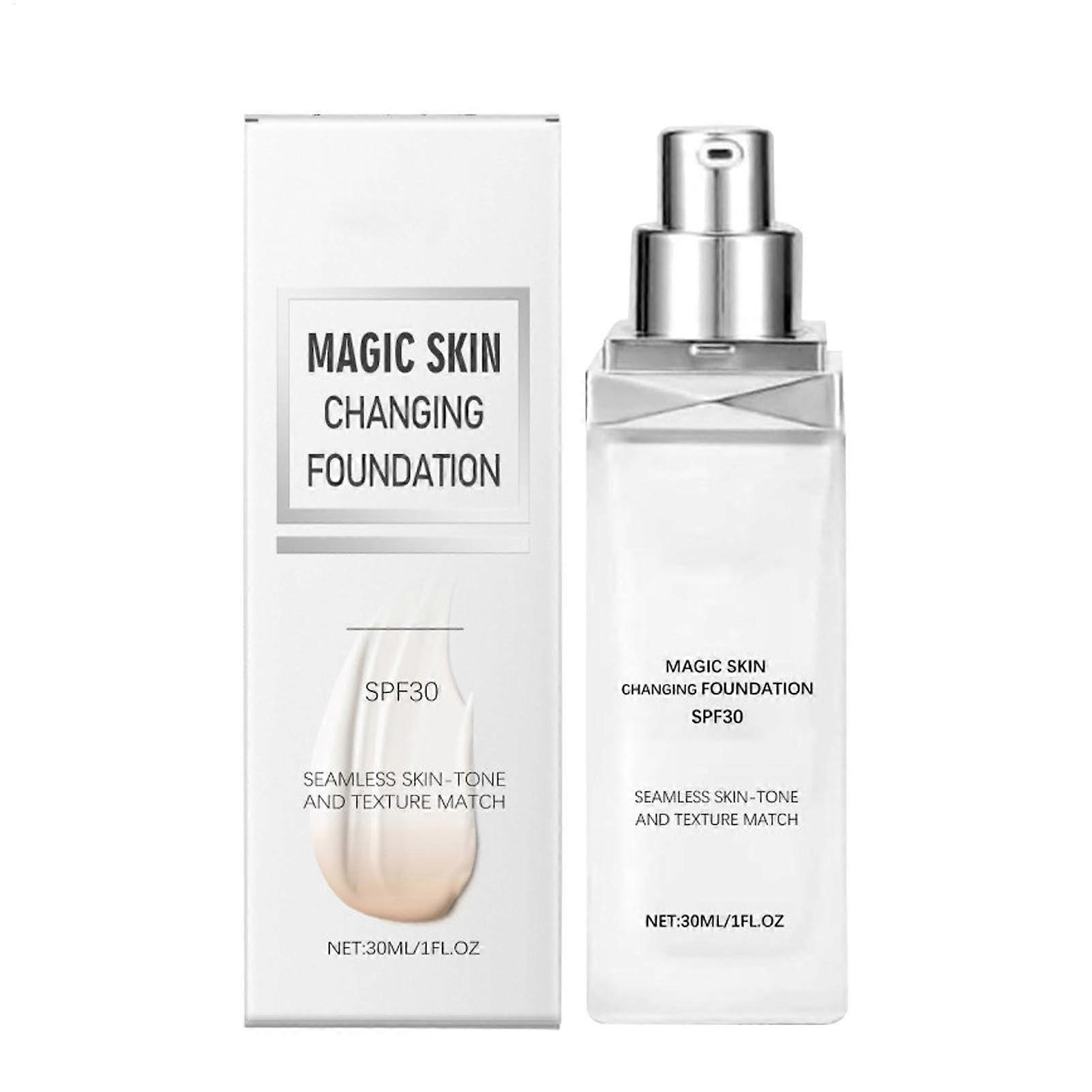 Color Changing Foundation with Flawless Coverage, Waterproof LongLasting ColorAdapting Face Makeup