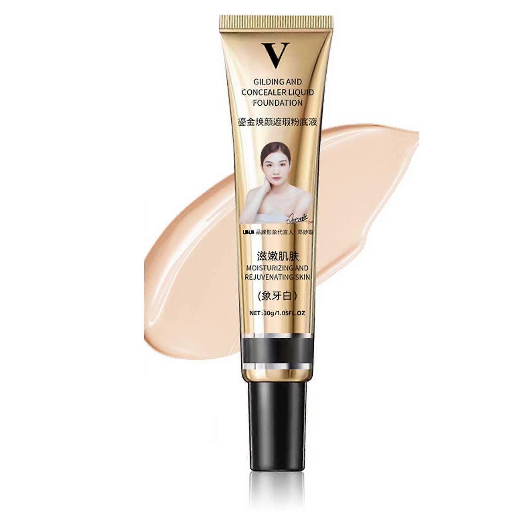 Full Coverage Foundation Waterproof Concealer 30g Lightweight Matte Oil Control Ivory