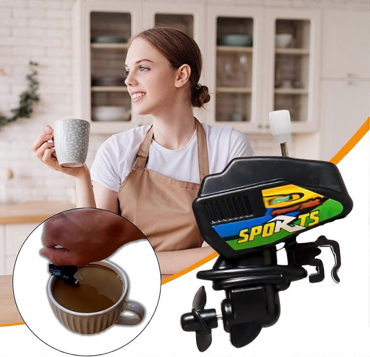 Electric Coffee Stirrer with Deep Propeller Mixing for Hot and Cold Beverages, Compact and Durable