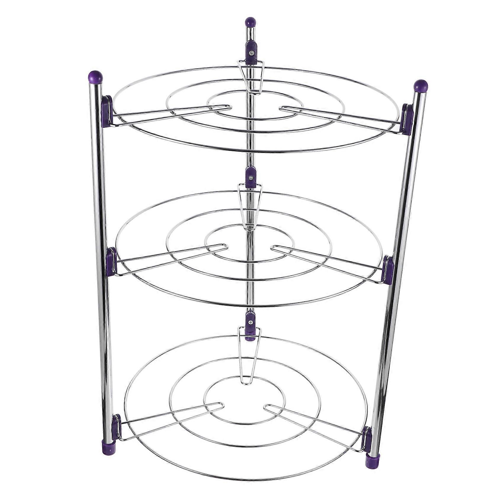 3 Tier Stainless Steel Pot Rack Organizer Adjustable Pan Storage Rack for SpaceSaving Kitchen