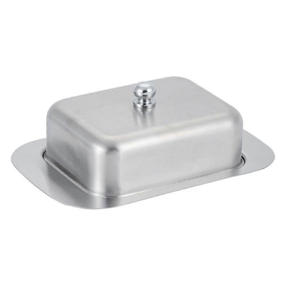 Butter Dish with Lid, Rectangular Stainless Steel Butter Keeper, Cheese Serving Tray for Kitchen