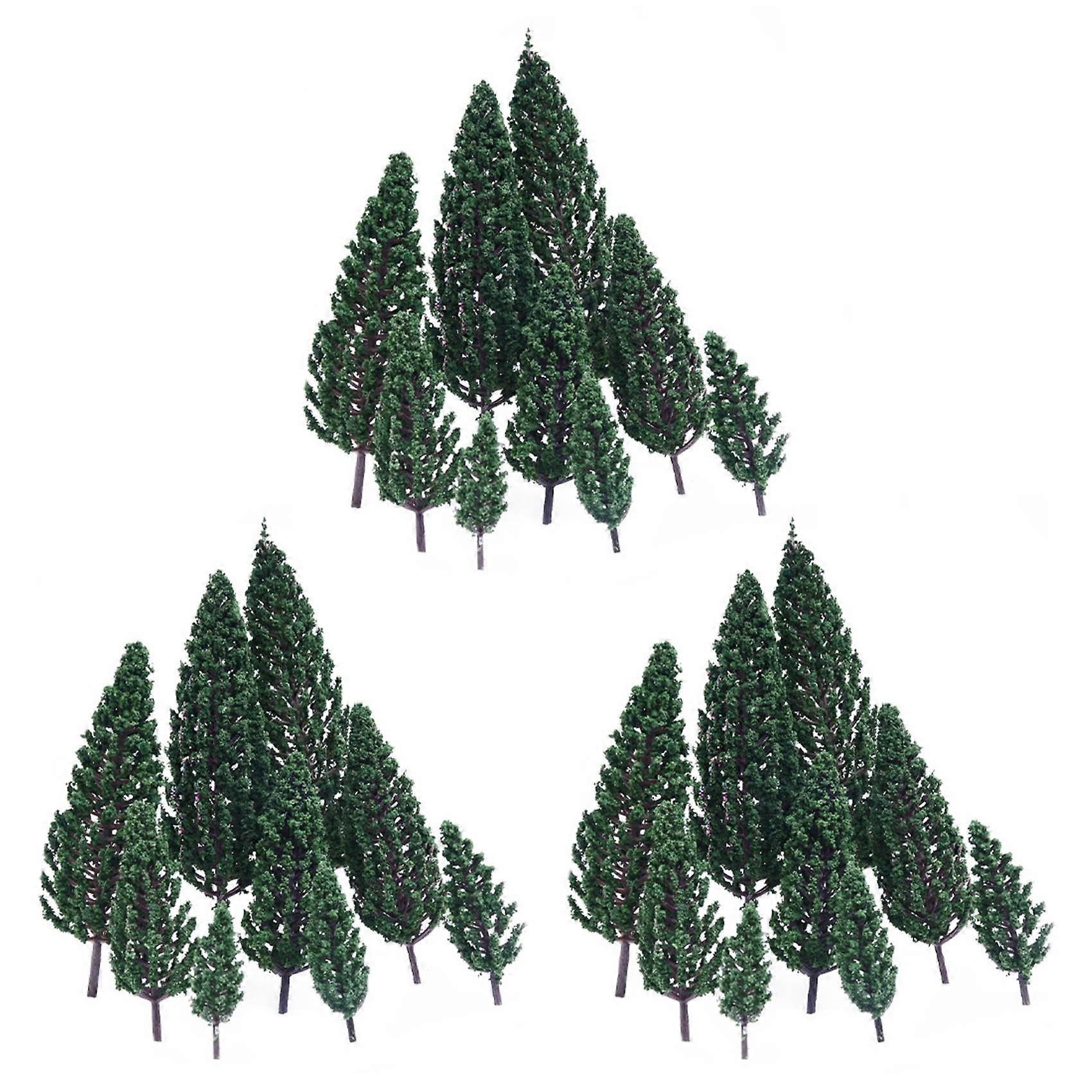 30Pcs 1.9 Inch - 6.3 Inch Train Set Scenery Landscape Model Pyramidal Trees Scale 1/50