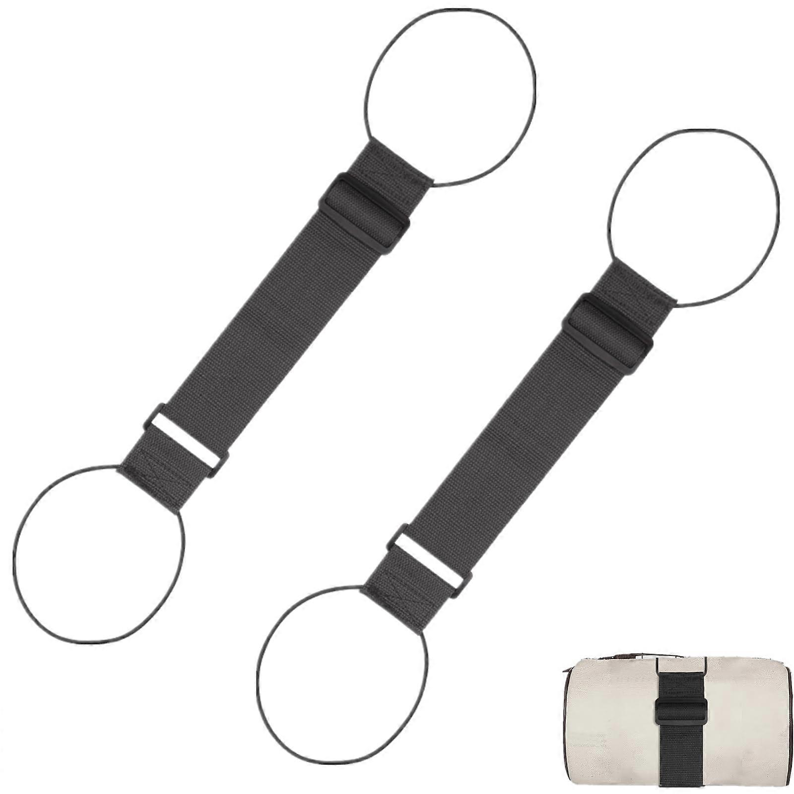 2 Pcs Adjustable Elastic Luggage Straps with Extra Security for Travel Suitcase and Cargo, Black