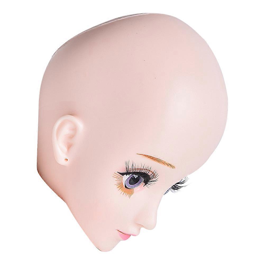 Eyelash Extension Practice Kit Small Lash Mannequin Head for Training 4Pcs Beige Silicone